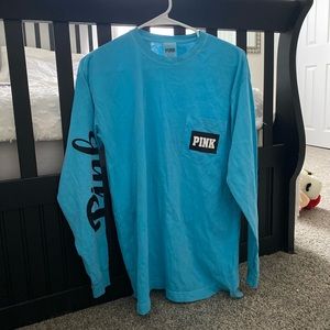 Pink Victorias Secret long sleeve blue top